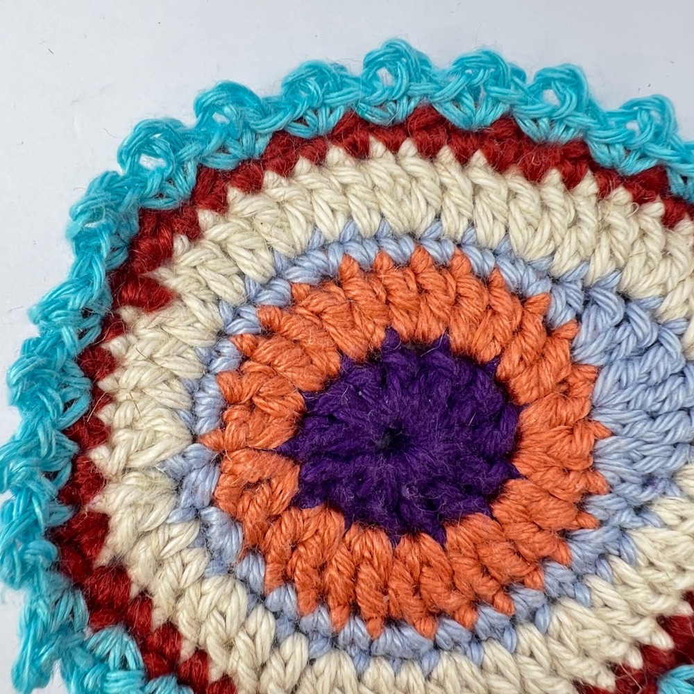 Handmade Crochet Evil Eye Appliques 4" Boho Patches Doilies Witchy Magic Greek - Picture 2 of 10